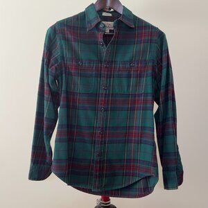 J.Crew Midweight Flannel Workshirt in Jaxon Plaid Dark Green size Men's XS
